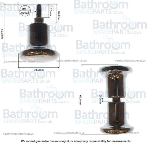 Aqualux Spares Fittings Pack, Handle Knob SFP048