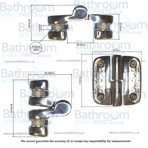 Aqualux Spares Fittings Pack Hinge  SFP021