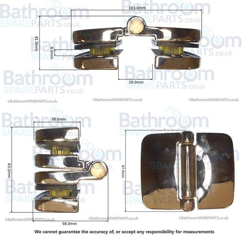 Aqualux Spares Fittings Pack, Hinge SFP035
