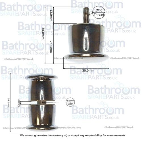 Aqualux Spares Fittings Pack With Knob Handle SFP005