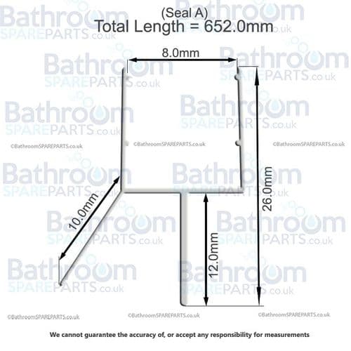 Aqualux Spares Seal Pack Curved Quadrant Seals SSP039
