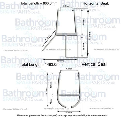 Aqualux Spares Seal Pack, Seal Kit SSP024
