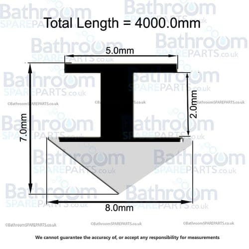 Aqualux Spares Seal Pack, Wall Channel Seal SSP015