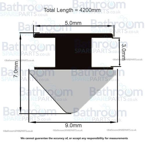 Aqualux Spares Seal Pack Wall Channel Seal SSP059
