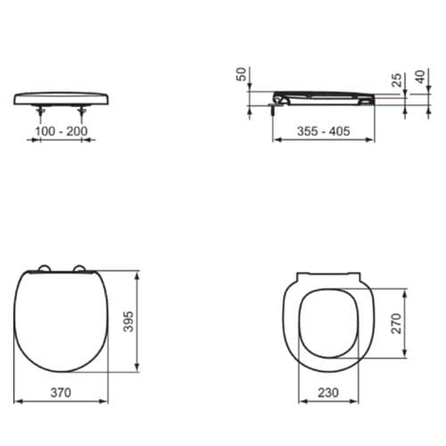 Armitage Shanks Edit R Compact Soft Close Quick Release Toilet Seat & Cover White S079701