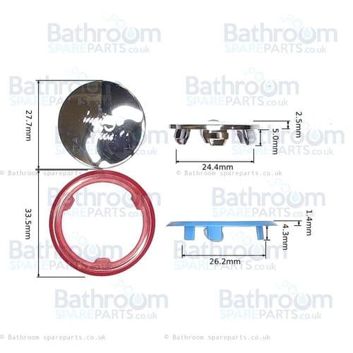 Armitage Shanks Fairline Indices For Acrylic Handles - Chrome S9683AA