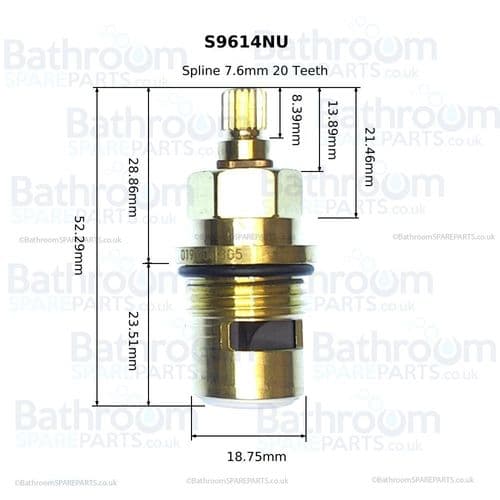 Armitage Shanks Millenia STD Quadrant 11/2inch 1/4 Turn Ceramic Disc Cartridge Pair S9614NU
