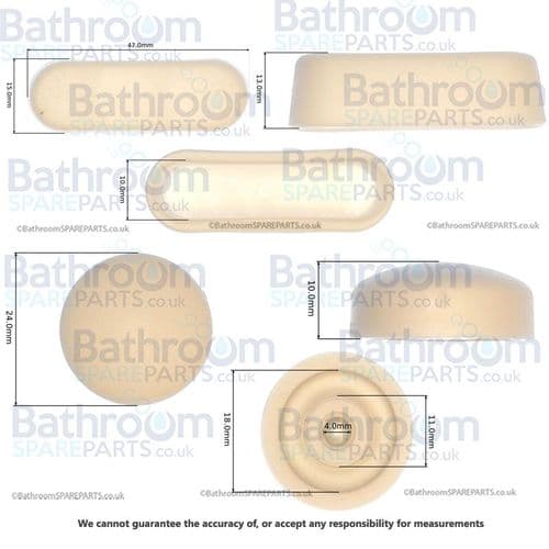 Armitage Shanks Orion 2 seat & cover buffers - set of 6 - White SV24001