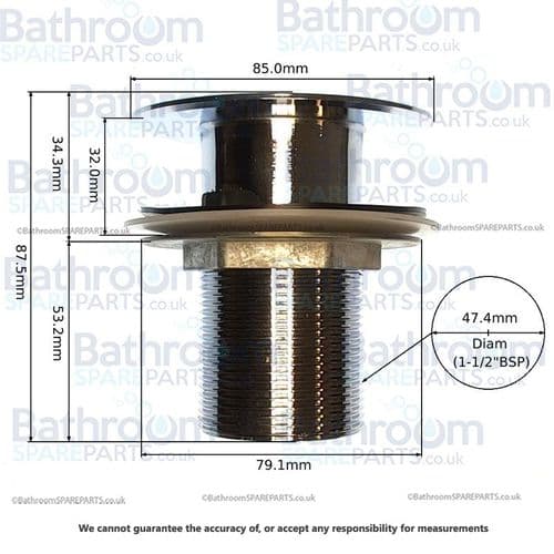 Armitage Shanks  Slotted Strainer Waste Chrome Tail S8725AA