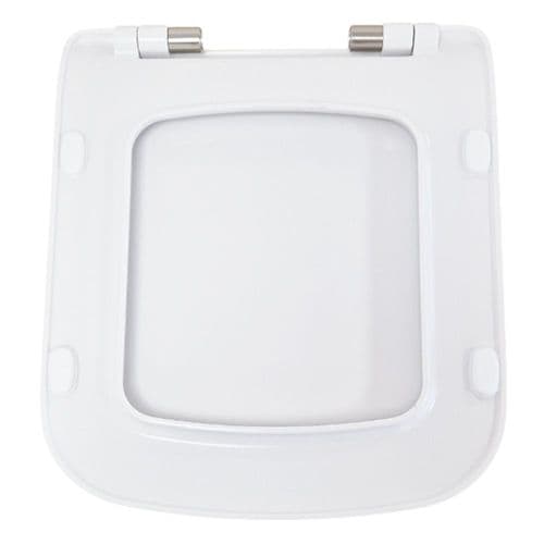 B&Q Cooke & Lewis Lanzo Thin Soft Closing Toilet Seat & Cover White BQSA0004