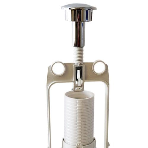 B&Q Madrid Replacement Single Flush Valve and Button Toilet Cistern Flush Syphon 32335007