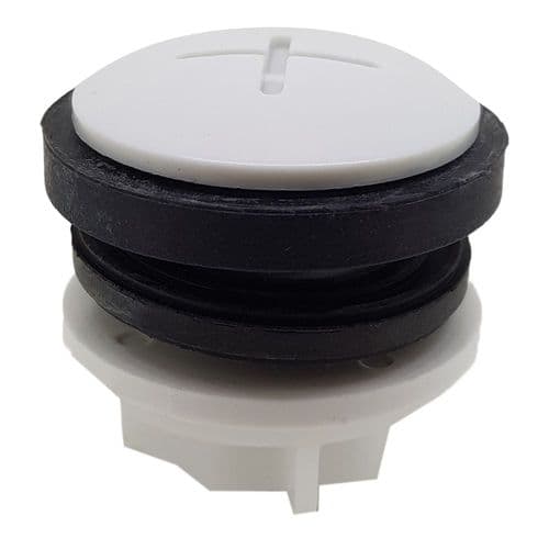 Banksia Cistern Overflow Hole Stopped White with Nut 32mm to suit 1/2" BSP Hole 405123