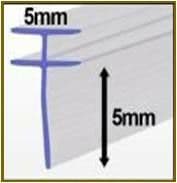 Bath Screen Bi Fold Seal 1 Metre Long SCR004