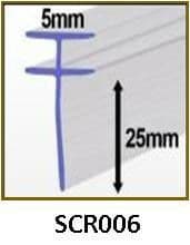 Bath Screen Bi Fold Seal 1 Metre Long SCR006
