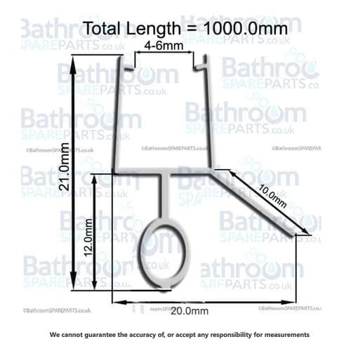 Bath Screen Seal  Metre Long To Suit 4-6mm Glass SEAL002
