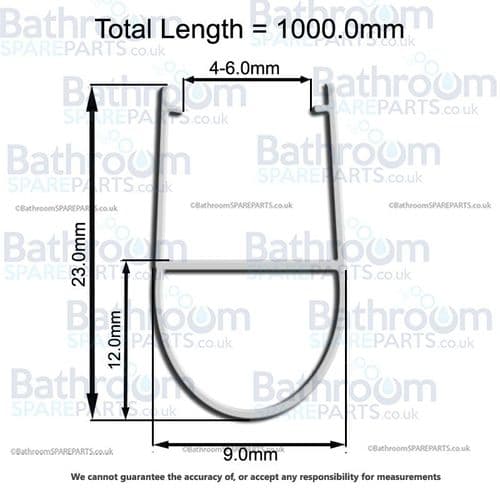 Bath Screen Seal  Metre Long To Suit 4-6mm Glass SEAL003