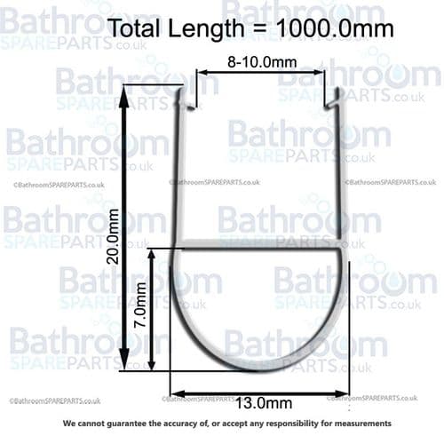 Bath Screen Seal Metre Long To Suit 8-10mm Glass SEAL009