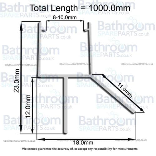 Bath Screen Seal Metre Long To Suit 8-10mm Glass SEAL010