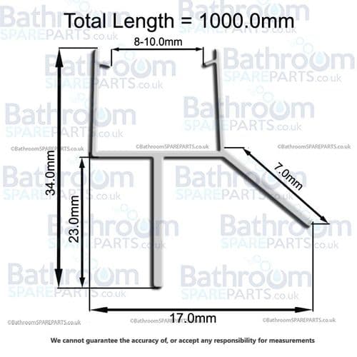 Bath Screen Seal Metre Long To Suit 8-10mm Glass SEAL034