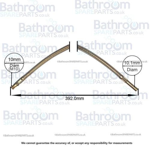 Bathroom Spare Parts Flexi Hose M10 x 10.1mm x 392mm BSPHOSE18