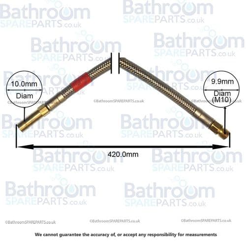 Bathroom Spare Parts Flexi Hose M10 x 10mm x420mm BSPHOSE17