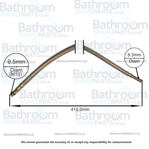 Bathroom Spare Parts Flexi Hose M10 x 9.8mm x 410mm BSPHOSE27