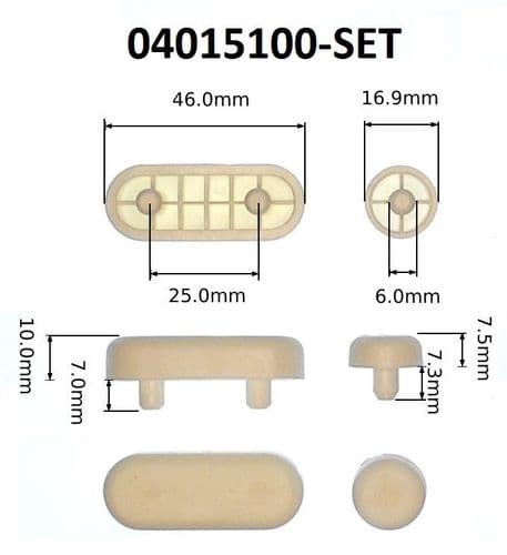 Bathroom Spare Parts Press In Seat Buffer Set 04015100-SET
