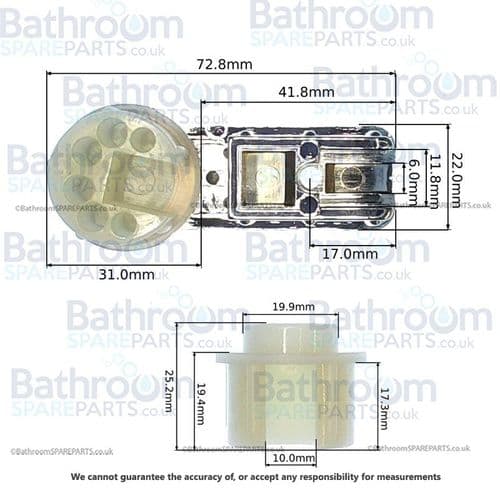 Bathroom Spare Parts Shower Door Pivot Pair BSPPIVOT