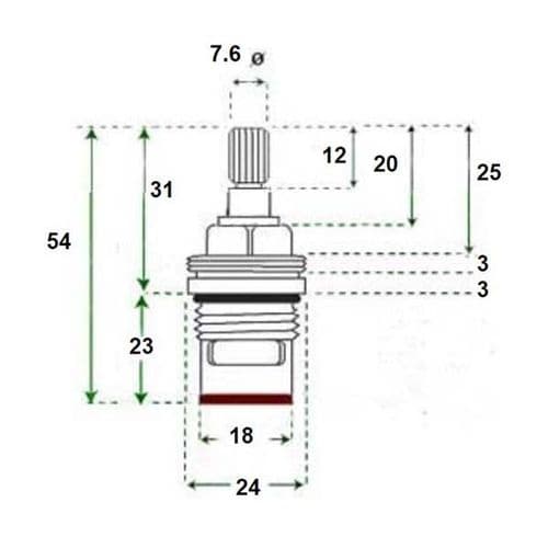 Bathroomspareparts  1/2" Quarter Turn Ceramic Disc Cartridge Anti-Clockwise Close Valve  TMQ154L-CR