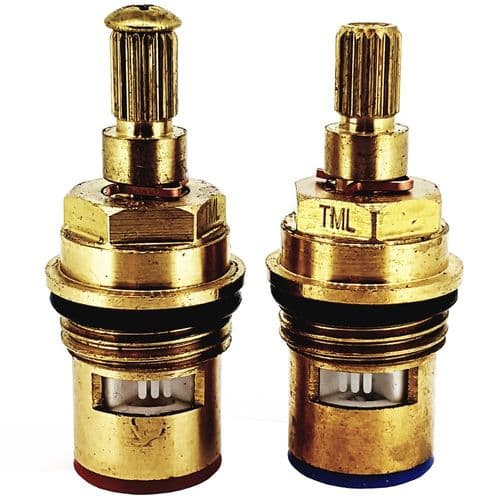 bathroomspareparts 1/2" Quarter Turn Ceramic Disc Tap Cartridge Valve PAIR EBDISC025