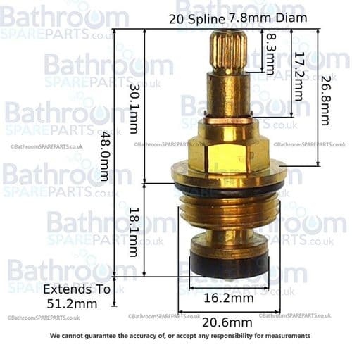 bathroomspareparts 1/2" Tap Washer cartridge valve CARTT