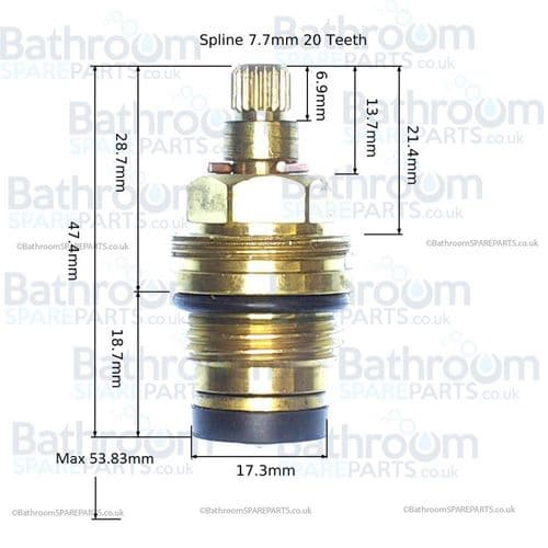bathroomspareparts 1/2" & 3/4" Tap Washer cartridge valve EBCART2