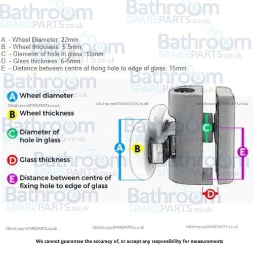 Bathroomspareparts 18mm Shower Door Double Roller BSP-B3-BOTTOM-SP