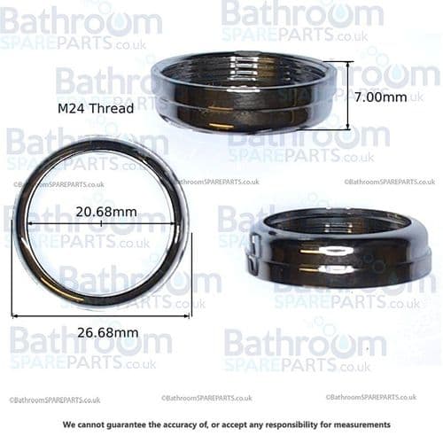 BathroomSpareParts 22mm Ceramic Chrome Indice Holders EBCHOLDER