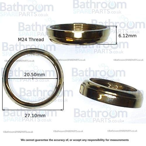 BathroomSpareParts 22mm Ceramic Gold Indice Holder EBGHOLDER