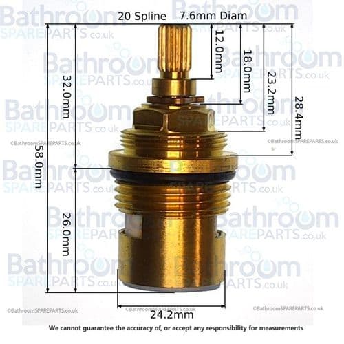 BathroomSpareParts 3/4 Ceramic Disc Cartridges CL1
