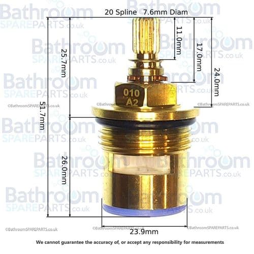 BathroomSpareParts 3/4" Ceramic Disc Cartridges EBDISC010