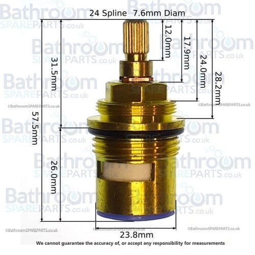 BathroomSpareParts 3/4 Ceramic Disc Hot & Cold Cartridges CL9