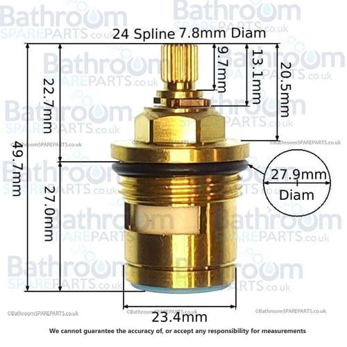 bathroomspareparts 3/4 Inch Pair Quarter turn Ceramic disc tap cartridge valves  EBCV2RB