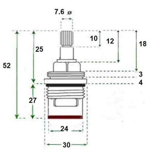Bathroomspareparts  3/4" Quarter Turn Ceramic Disc Valve  Clockwise Close Valve  TMX1Q851J -AB