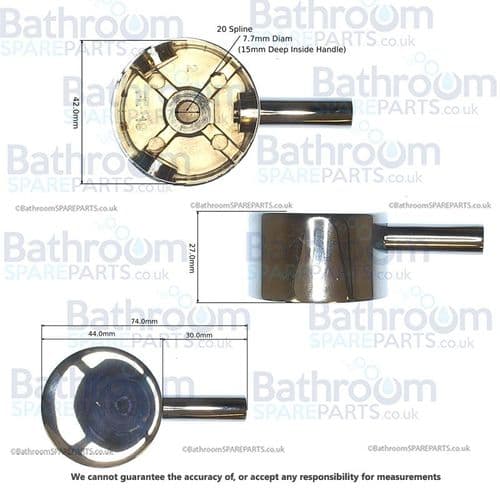BathroomSpareParts 45mm Head Kit 3/4 Tap Valves MHK45 3/4