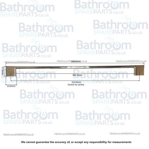 BathroomSpareParts Chrome 320mm Slim D Handle FF83020CH