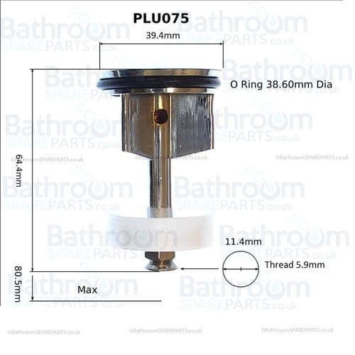 bathroomspareparts Chrome Plated Basin Pop Up Plug PUP