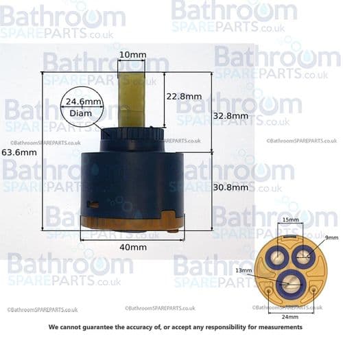 bathroomspareparts Monoblock  Mixer Tap Cartridge 40mm Diameter EBDISC