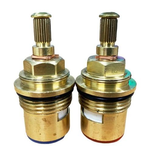 bathroomspareparts Pair 3/4" Quarter turn Ceramic disc tap cartridge valves Hot & Cold EBDISC020