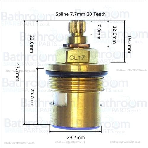 BathroomSpareParts Pair of 3/4 Ceramic Disc Cartridges  Hot & Cold CL17