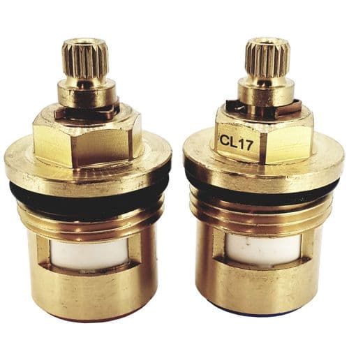 BathroomSpareParts Pair of 3/4 Ceramic Disc Cartridges Hot & Cold CL17