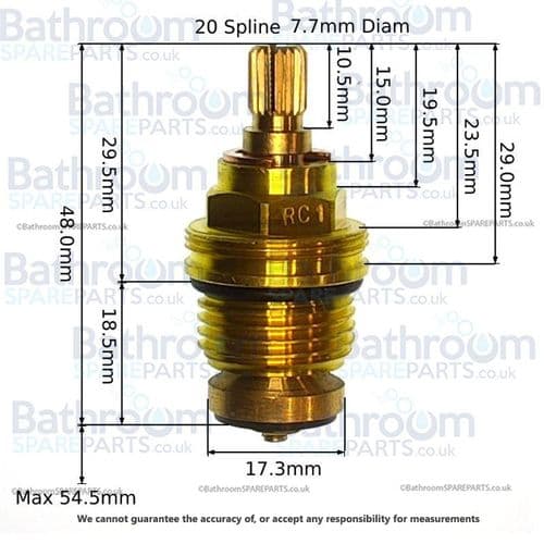 bathroomspareparts Tap cartridge  1/2" washer Valve RC1