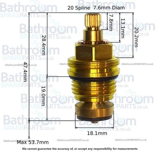 bathroomspareparts Tap cartridge  1/2" washer Valve RC4
