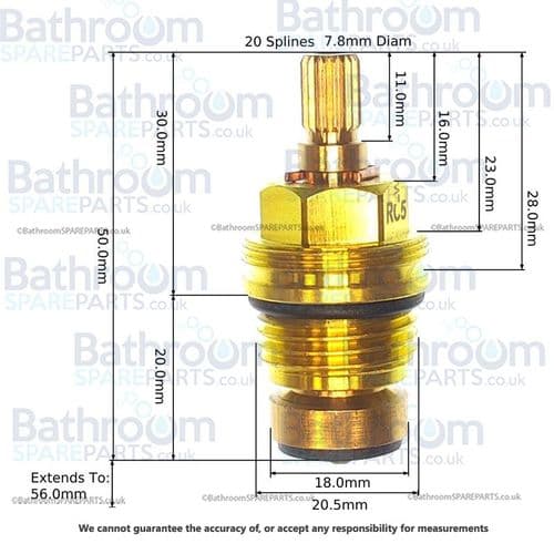 bathroomspareparts Tap cartridge  1/2" washer Valve RC5